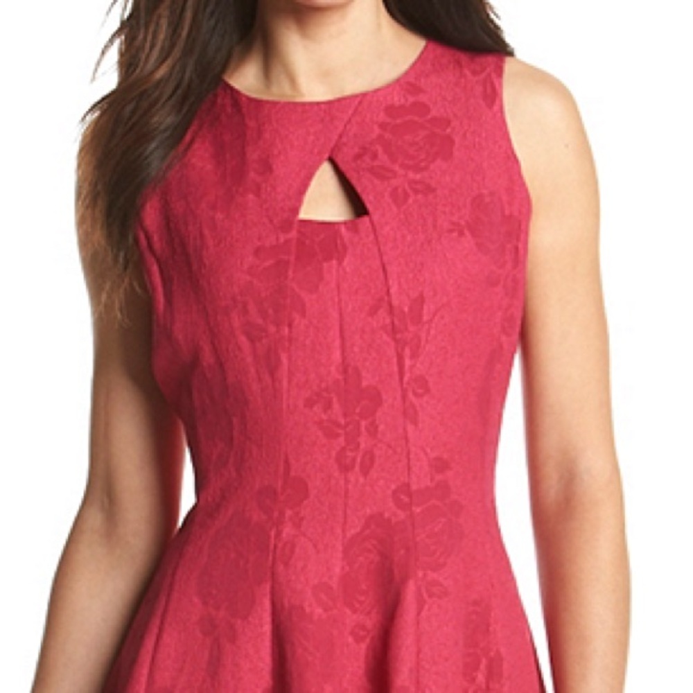 Pink Embossed Jacquard Dress - Picture 3 of 4